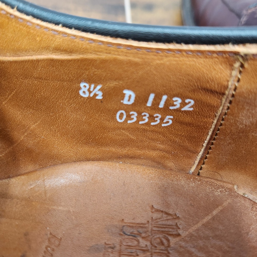 Allen Edmonds Burton Oxford Shoes Mens 8.5 D Brown Leather Apron Toe Dress Shoes - Picture 10 of 12